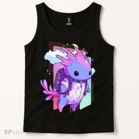 Cute Pastel Goth Space Galaxy Axolotl Nu Goth Aesthetic Tank Top thumb 2