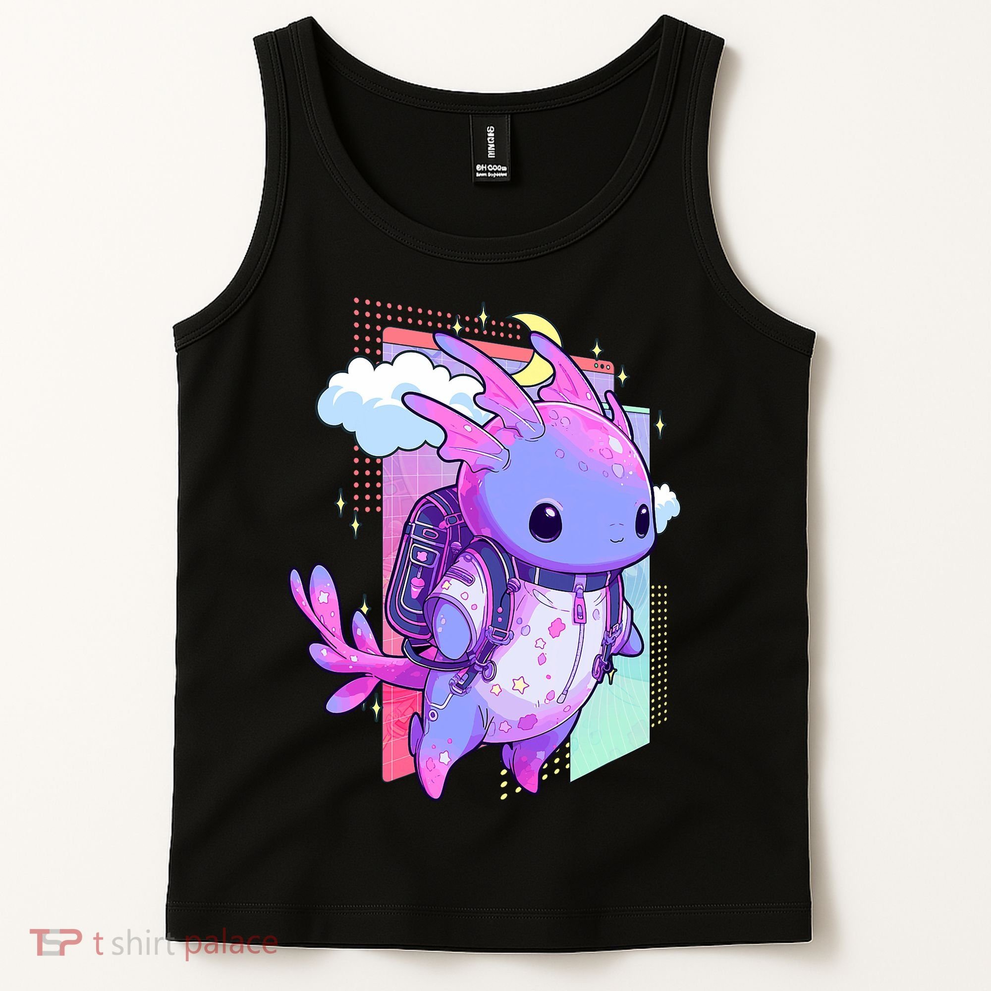 Cute Pastel Goth Space Galaxy Axolotl Nu Goth Aesthetic Tank Top