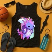 Cute Pastel Goth Space Galaxy Axolotl Nu Goth Aesthetic Tank Top thumb 4
