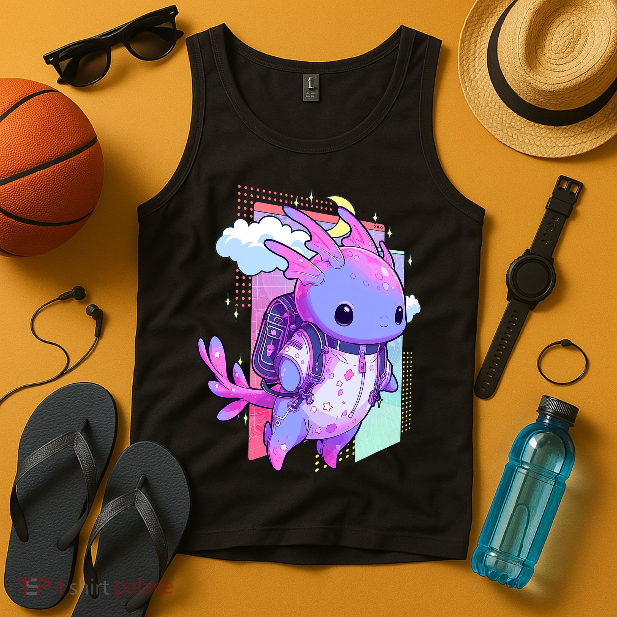 Cute Pastel Goth Space Galaxy Axolotl Nu Goth Aesthetic Tank Top