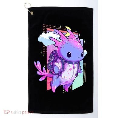 Cute Pastel Goth Space Galaxy Axolotl Nu Goth Aesthetic Golf Towel