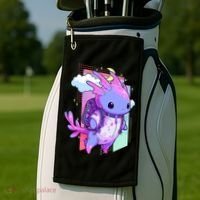 Cute Pastel Goth Space Galaxy Axolotl Nu Goth Aesthetic Golf Towel thumb 2