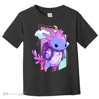 Cute Pastel Goth Space Galaxy Axolotl Nu Goth Aesthetic Toddler T-Shirt