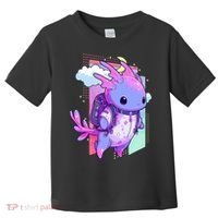Cute Pastel Goth Space Galaxy Axolotl Nu Goth Aesthetic Toddler T-Shirt thumb 0