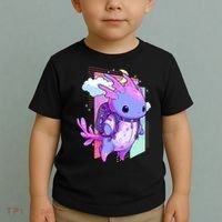 Cute Pastel Goth Space Galaxy Axolotl Nu Goth Aesthetic Toddler T-Shirt thumb 2