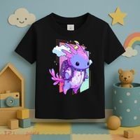 Cute Pastel Goth Space Galaxy Axolotl Nu Goth Aesthetic Toddler T-Shirt thumb 3