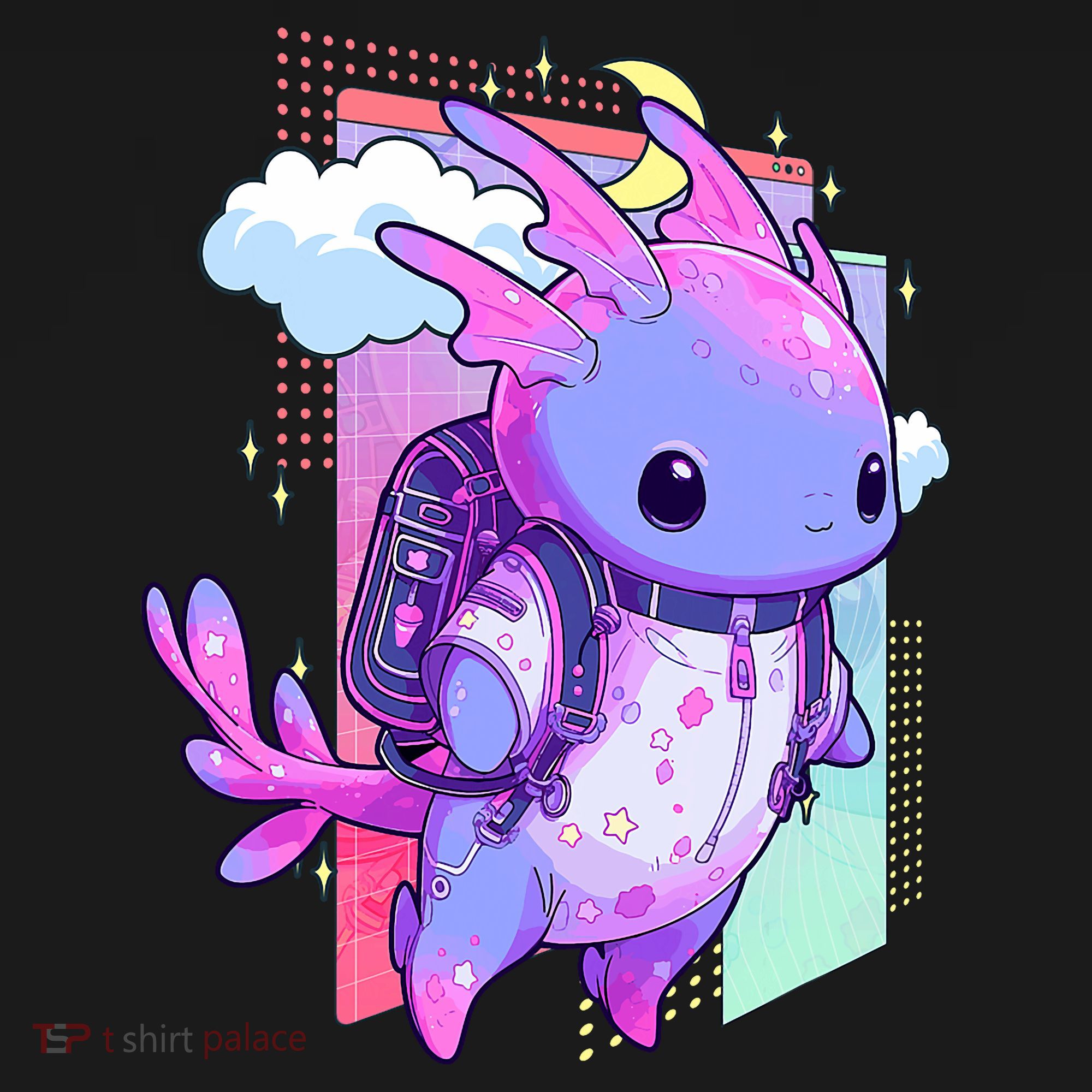 Cute Pastel Goth Space Galaxy Axolotl Nu Goth Aesthetic Toddler T-Shirt