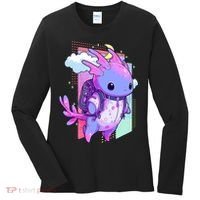 Cute Pastel Goth Space Galaxy Axolotl Nu Goth Aesthetic Women's Long Sleeve Shirt thumb 0