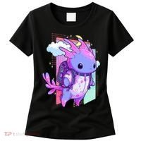 Cute Pastel Goth Space Galaxy Axolotl Nu Goth Aesthetic Women's T-Shirt thumb 0