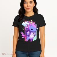 Cute Pastel Goth Space Galaxy Axolotl Nu Goth Aesthetic Women's T-Shirt thumb 4