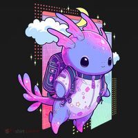 Cute Pastel Goth Space Galaxy Axolotl Nu Goth Aesthetic Women's T-Shirt thumb 6