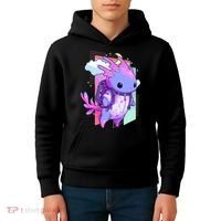 Cute Pastel Goth Space Galaxy Axolotl Nu Goth Aesthetic Kids Hoodie thumb 4