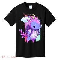 Cute Pastel Goth Space Galaxy Axolotl Nu Goth Aesthetic Kids T-Shirt thumb 0