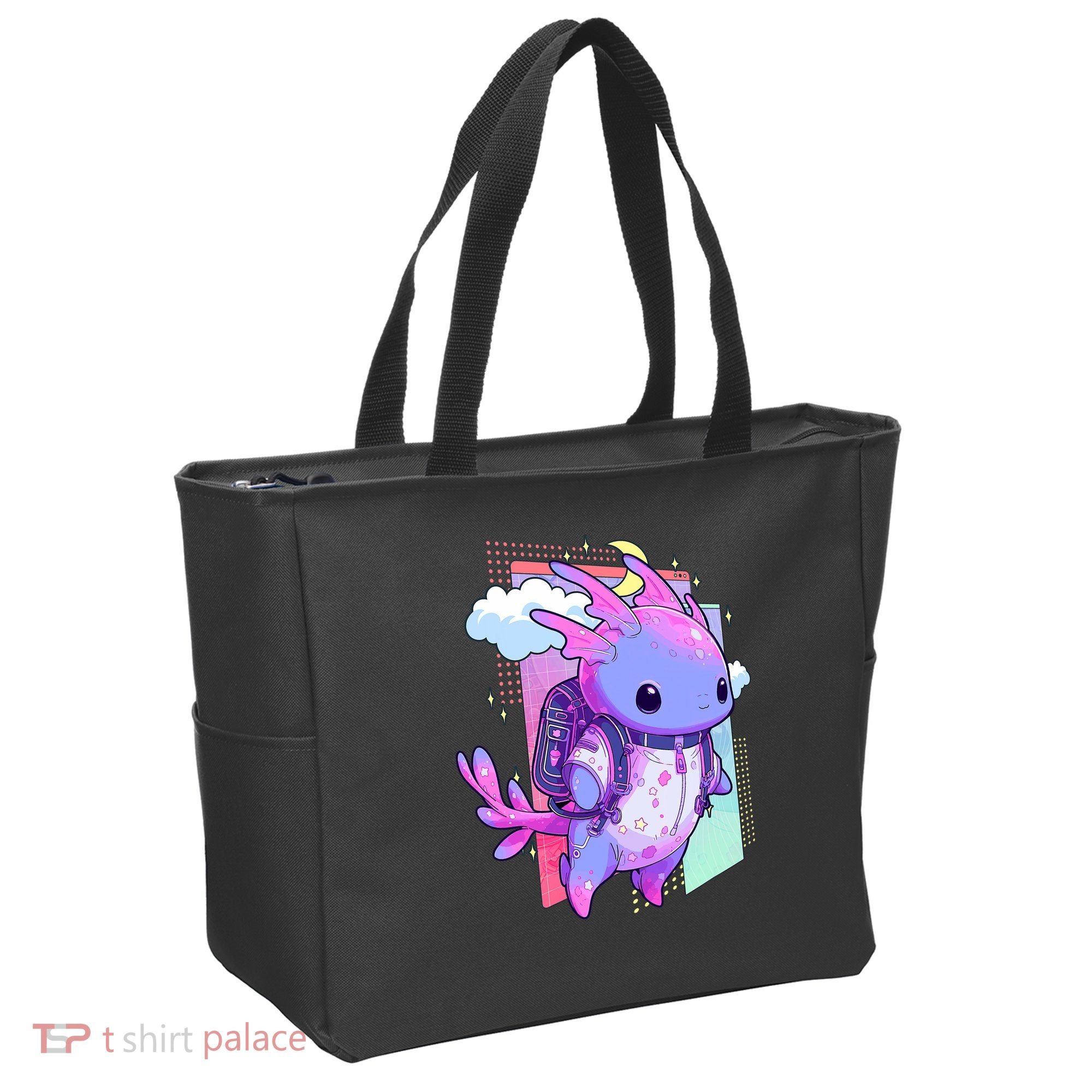 Cute Pastel Goth Space Galaxy Axolotl Nu Goth Aesthetic Tote Bag