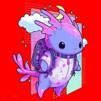 Cute Pastel Goth Space Galaxy Axolotl Nu Goth Aesthetic Santa Hat thumb 1