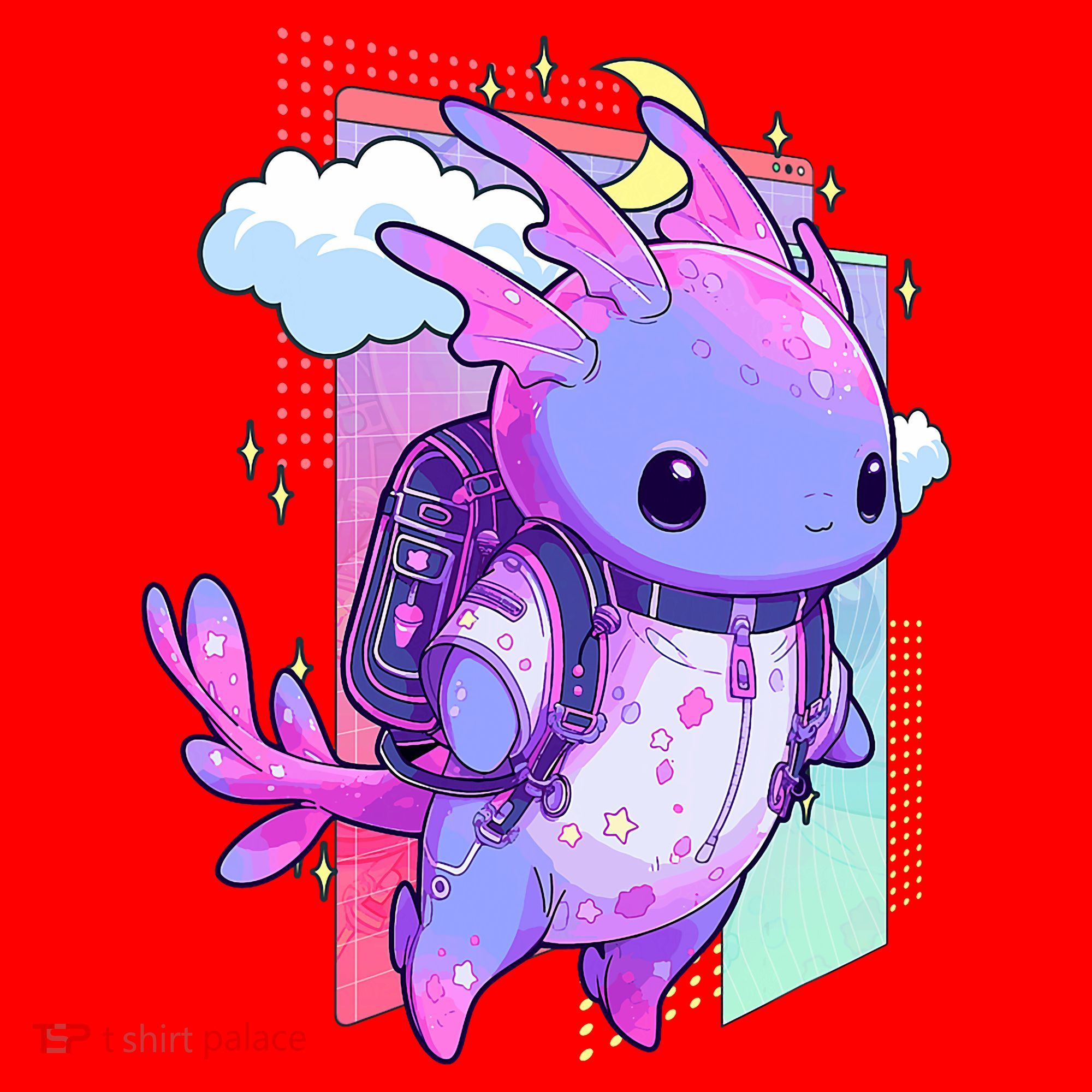 Cute Pastel Goth Space Galaxy Axolotl Nu Goth Aesthetic Santa Hat