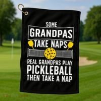 Cool Pickleball Grandpa Paddle Sport Pickleball Player Golf Towel thumb 1