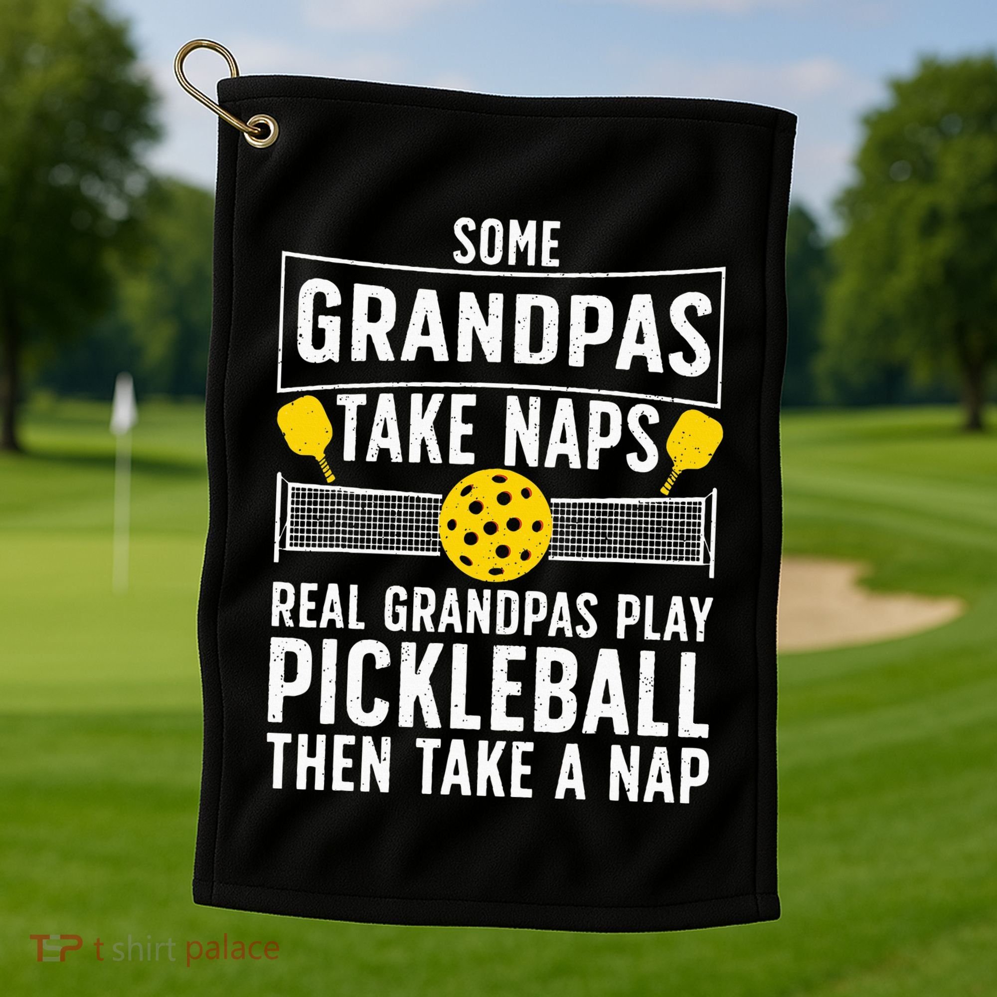 Cool Pickleball Grandpa Paddle Sport Pickleball Player Golf Towel