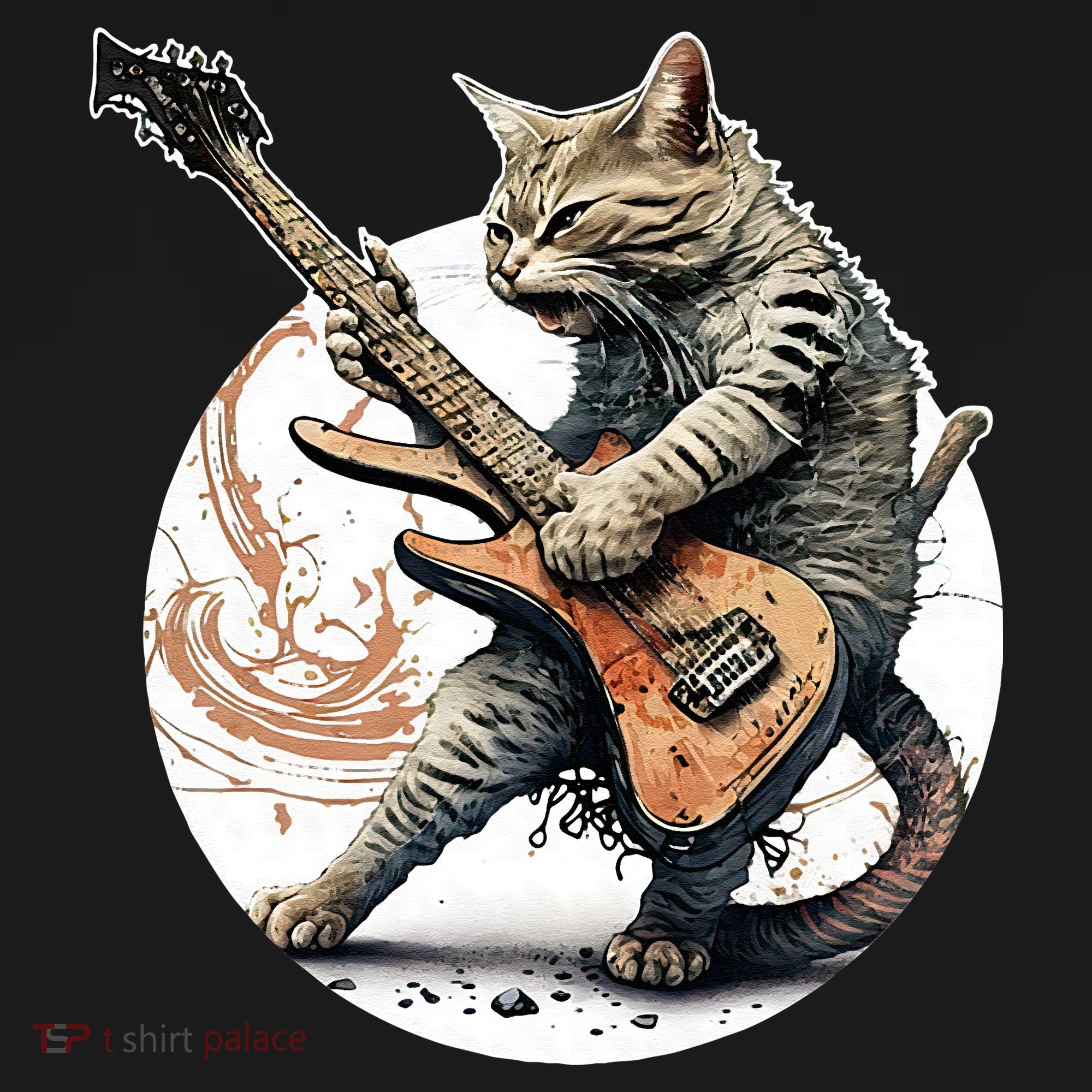 Cat Playing Guitar Rock Cat Heavy Metal Cat Music Cat Backpack