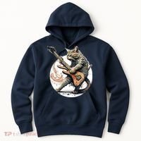 Cat Playing Guitar Rock Cat Heavy Metal Cat Music Cat Hoodie thumb 0
