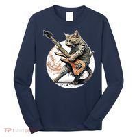 Cat Playing Guitar Rock Cat Heavy Metal Cat Music Cat Long Sleeve Shirt thumb 0