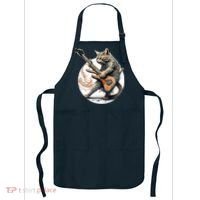 Cat Playing Guitar Rock Cat Heavy Metal Cat Music Cat Apron thumb 0