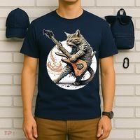 Cat Playing Guitar Rock Cat Heavy Metal Cat Music Cat T-Shirt thumb 6