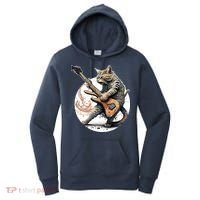 Cat Playing Guitar Rock Cat Heavy Metal Cat Music Cat Women's Hoodie thumb 0