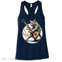 Cat Playing Guitar Rock Cat Heavy Metal Cat Music Cat Women's Tank Top thumb 0