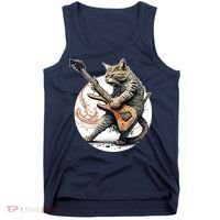 Cat Playing Guitar Rock Cat Heavy Metal Cat Music Cat Tank Top thumb 0