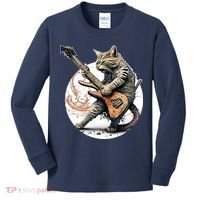 Cat Playing Guitar Rock Cat Heavy Metal Cat Music Cat Kids Long Sleeve Shirt thumb 0