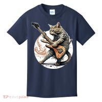 Cat Playing Guitar Rock Cat Heavy Metal Cat Music Cat Kids T-Shirt thumb 0