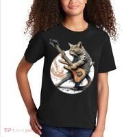 Cat Playing Guitar Rock Cat Heavy Metal Cat Music Cat Kids T-Shirt thumb 2