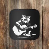 Cat Playing Guitar Acoustic Guitar Coaster thumb 0