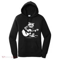 Cat Playing Guitar Acoustic Guitar Women's Hoodie thumb 0