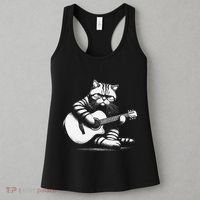 Cat Playing Guitar Acoustic Guitar Women's Tank Top thumb 3