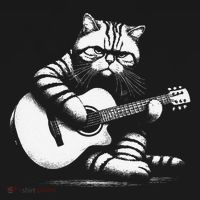 Cat Playing Guitar Acoustic Guitar Women's Tank Top thumb 5