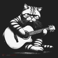 Cat Playing Guitar Acoustic Guitar Hat thumb 2