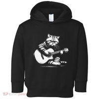 Cat Playing Guitar Acoustic Guitar Toddler Hoodie thumb 0