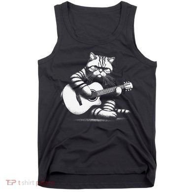 Cat Playing Guitar Acoustic Guitar Tank Top