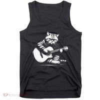 Cat Playing Guitar Acoustic Guitar Tank Top thumb 0