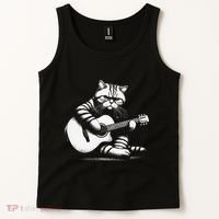 Cat Playing Guitar Acoustic Guitar Tank Top thumb 2