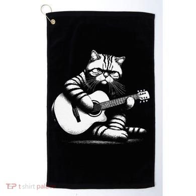 Cat Playing Guitar Acoustic Guitar Golf Towel
