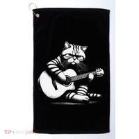 Cat Playing Guitar Acoustic Guitar Golf Towel thumb 0