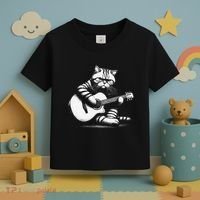 Cat Playing Guitar Acoustic Guitar Toddler T-Shirt thumb 3