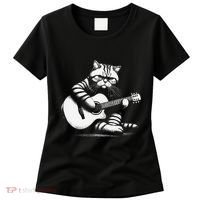 Cat Playing Guitar Acoustic Guitar Women's T-Shirt thumb 0