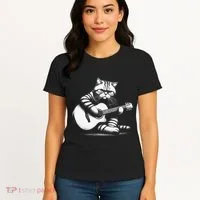Cat Playing Guitar Acoustic Guitar Women's T-Shirt thumb 4