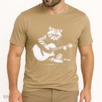 Cat Playing Guitar Acoustic Guitar Cooling Performance Crew T-Shirt thumb 2