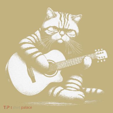 Cat Playing Guitar Acoustic Guitar Cooling Performance Crew T-Shirt