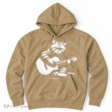 Cat Playing Guitar Acoustic Guitar Hoodie